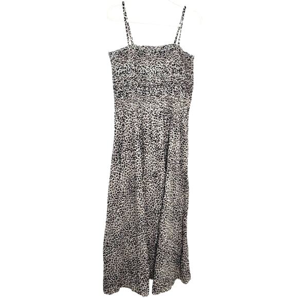 J. Crew Women's Smocked Maxi Dress In Leopard Print For Natural Size Large NWT - Picture 6 of 12